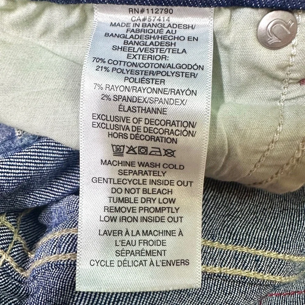 TRUE RELIGION NEW Ricky Relaxed Straight Jeans Men 33x34 T Flap Dark Wash Denim